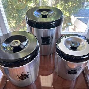 Vintage Westbend Aluminum Nesting Sugar, Flour and Coffee Canister Set of 3